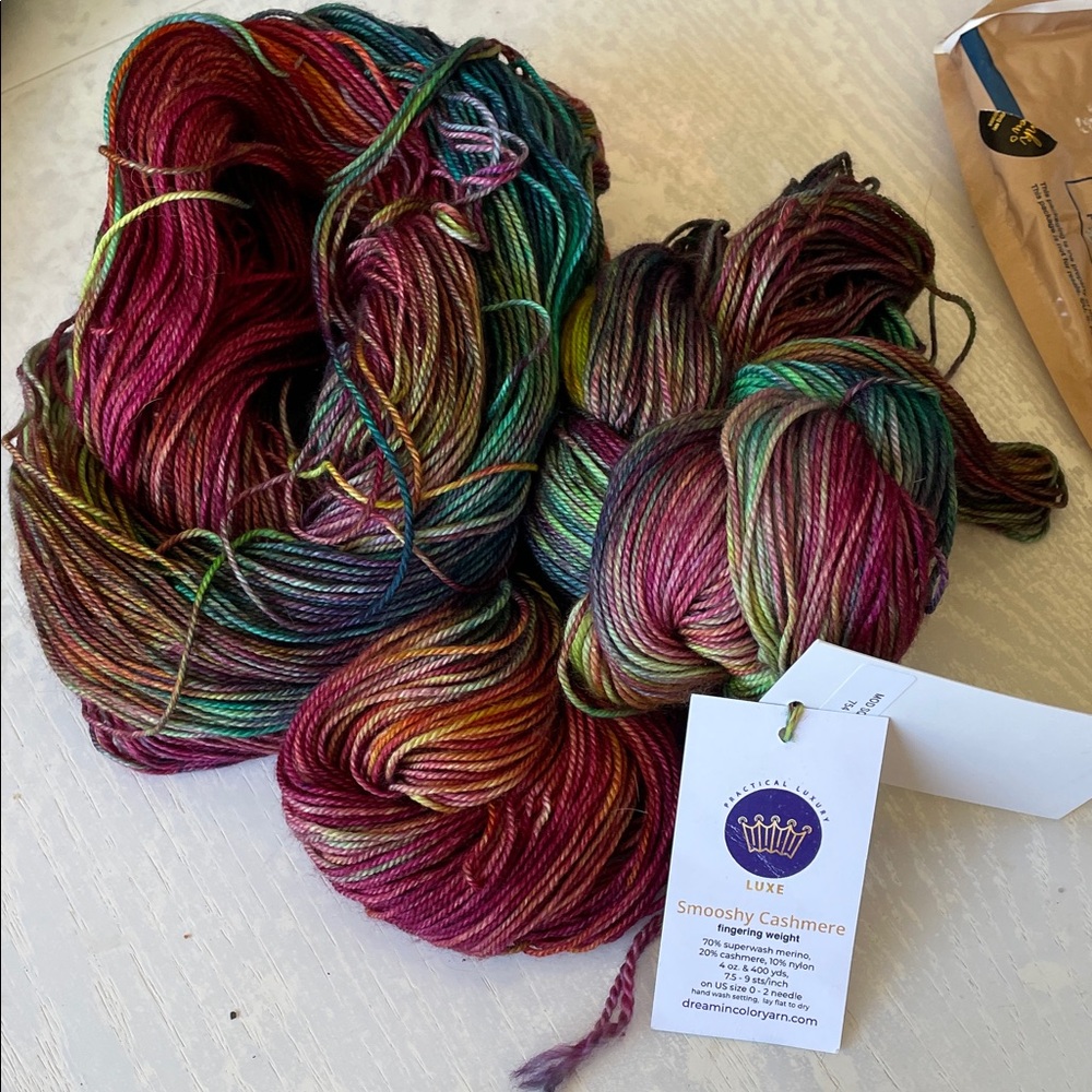 Dream in color, smooshy cashmere yarn -mod squad